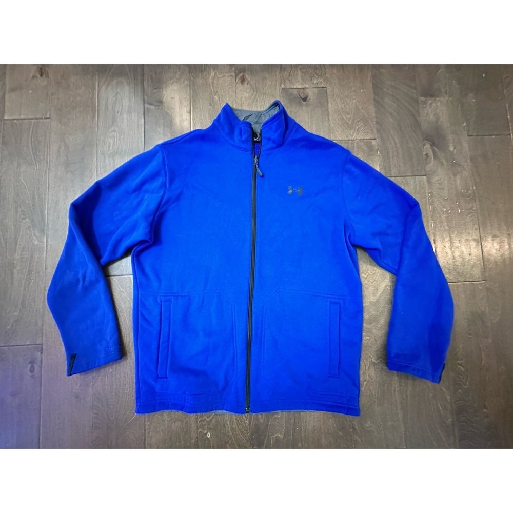 Adidas BLUE men's Zip Up fleece sweatshirt  L‎